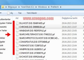 Bilgisayarda Son Açılan Programları Görme