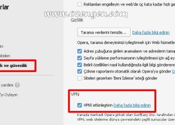 En iyi Ücretsiz VPN Servisi Opera Tarayıcı