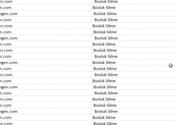 Excel boşluk silme işlemi [Çözüldü]