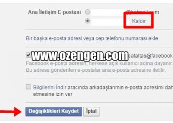Facebook E-Posta Nasıl Kaldırılır