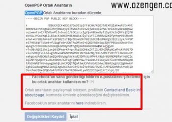 Facebook Ortak Anahtar Nedir Nasıl Kullanılır