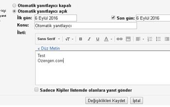 Gmail Otomatik Yanıtlama – Cevaplayıcı Nasıl Ayarlanır