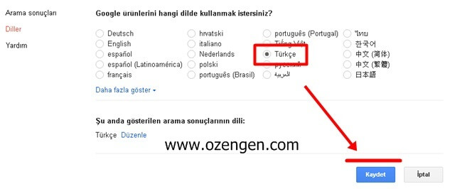 Google Nasıl Türkçe’ye Çevirilir