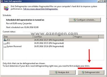 Hard Disk Defrag Nedir Nasıl Yapılır