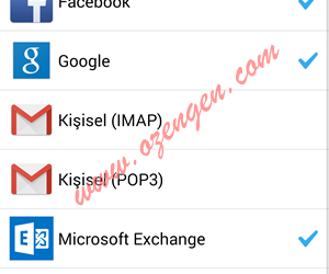 Lg Telefonlarda Mail E-posta Kurulumu