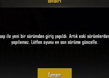 PUBG “Bu hesap ile yeni bir sürümden giriş yapıldı”
