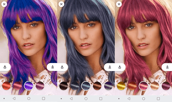 Saç rengi değiştirme programı android ve iPhone