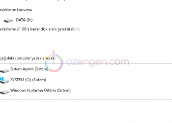 Sistem geri yükleme noktası oluşturma