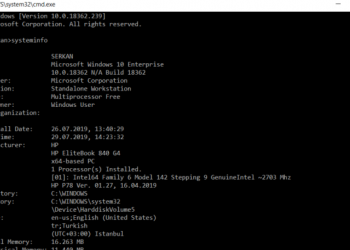 Systeminfo.exe komutu ne işe yarar ?