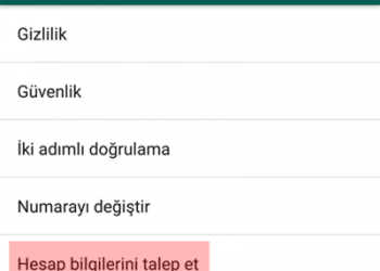 Whatsapp hesap bilgilerini talep et nedir