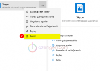 Windows 10 Skype kaldırma çözüm
