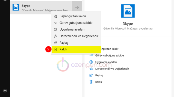 Windows 10 Skype kaldırma çözüm