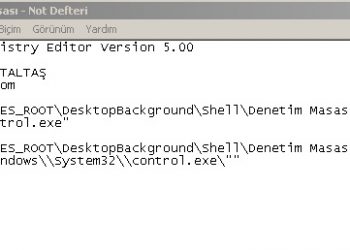 Windows 7 ,8 ve 10 Sağ Tuş’a Denetim Masası Ekleme