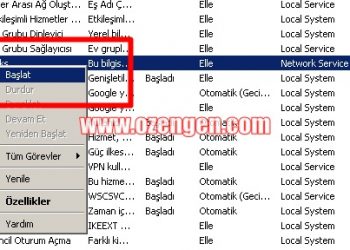 Windows Servisleri Durdurma ve Çalıştırma