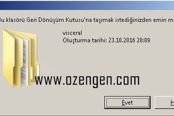 Windows Silme Onay Penceresi Nasıl İptal Edilir