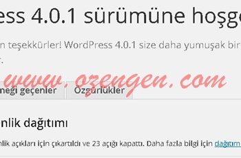 Wordpress 4.0.1 Güvenlik ve Bakım Güncellemesi