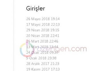 instagram hesabına giris yapan cihazlar ve tarihler