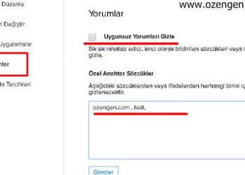 İnstagram Yorumları Kapatma ve Filtreleme