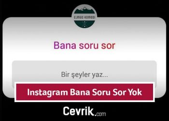 Instagram Bana Soru Sor Yok