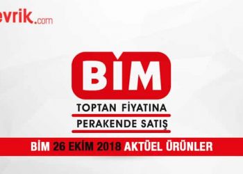 Bim 26 Ekim 2018 Aktüel Ürünler'de İndirimler