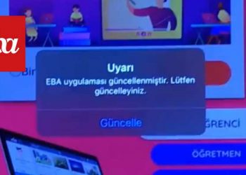 EBA uygulaması güncellenmiştir. Lütfen güncelleyin.